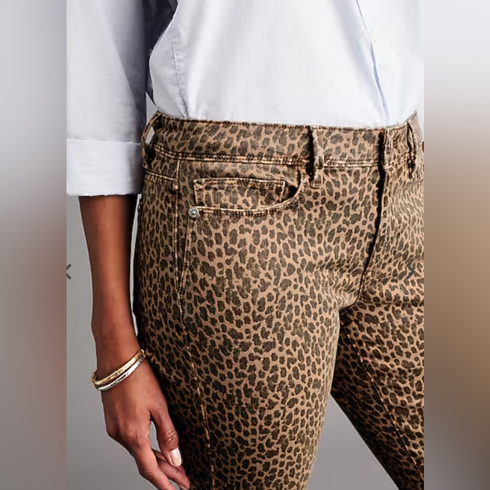 J.Jill Authentic Fit Slim-Leg Jeans Classic Cheetah Print Size 8 NWT - Picture 6 of 16